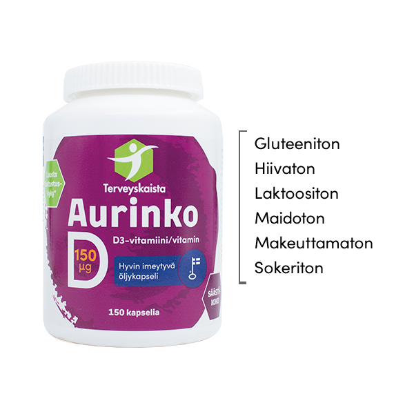 Aurinko D-vitamiini 150 µg 3 kpl PAKETTITARJOUS!